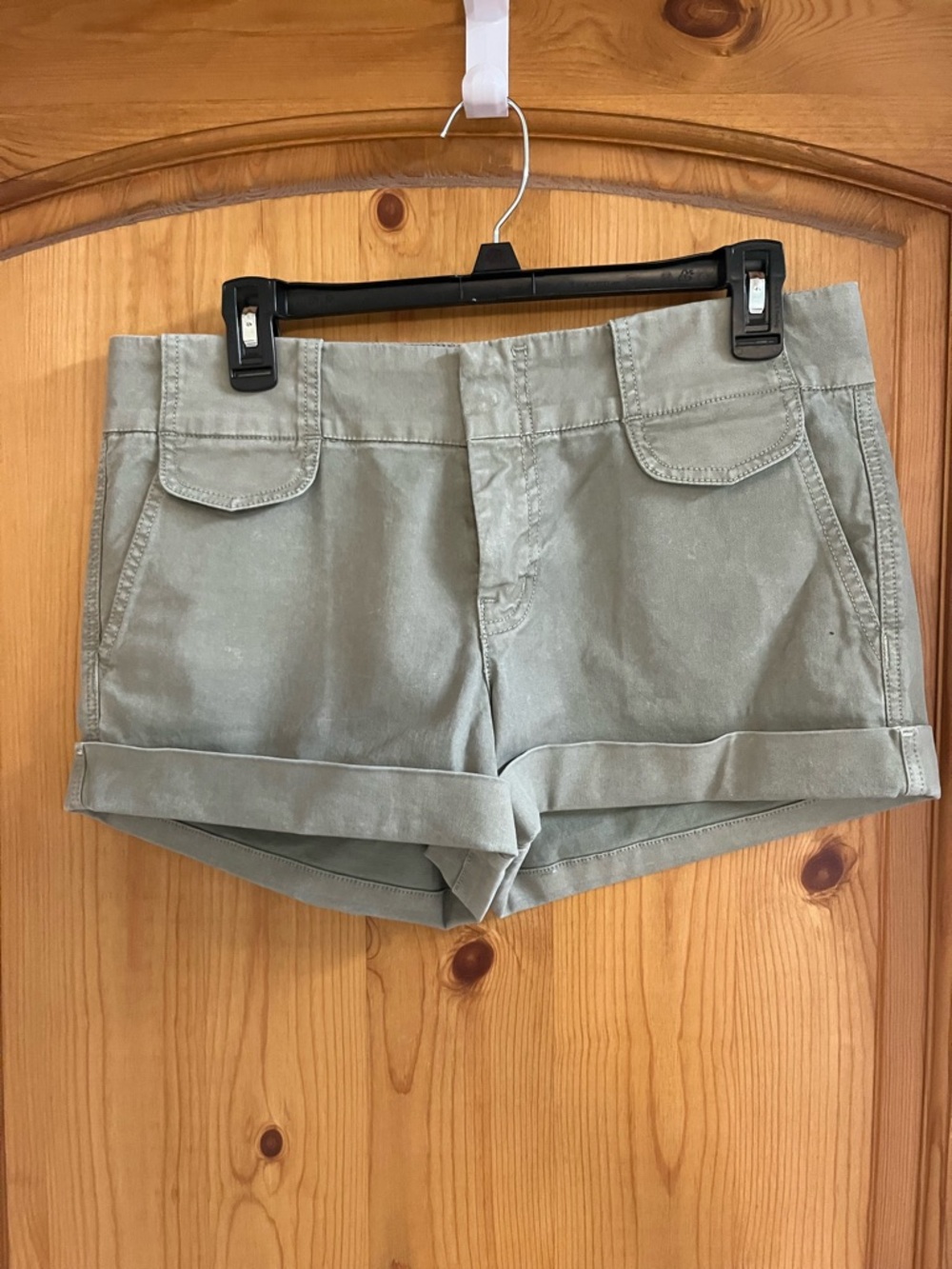 Seven for all Mankind Olive Roll-Cuff Cotton Shorts